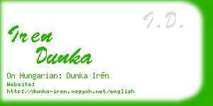 iren dunka business card