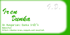 iren dunka business card